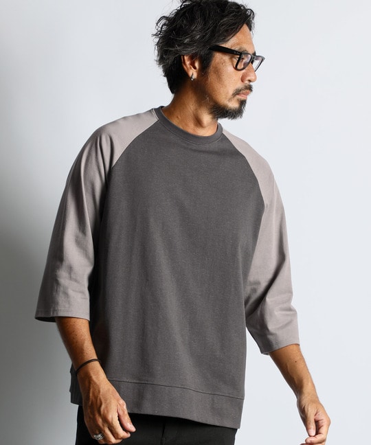 2重編み ラグラン 7分袖Tシャツ【WEB限定アイテム】
