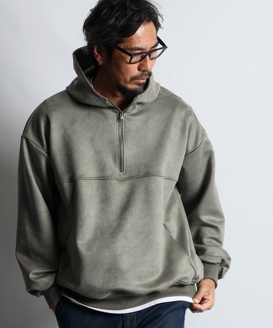 スウェードタッチ ハーフジップパーカー ｜The DUFFER of St