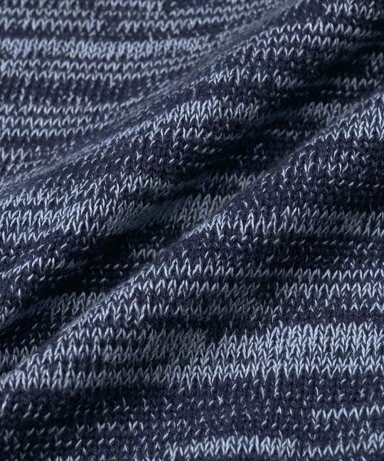 [INDIGO LABEL]： 引き揃え編みインディゴニット