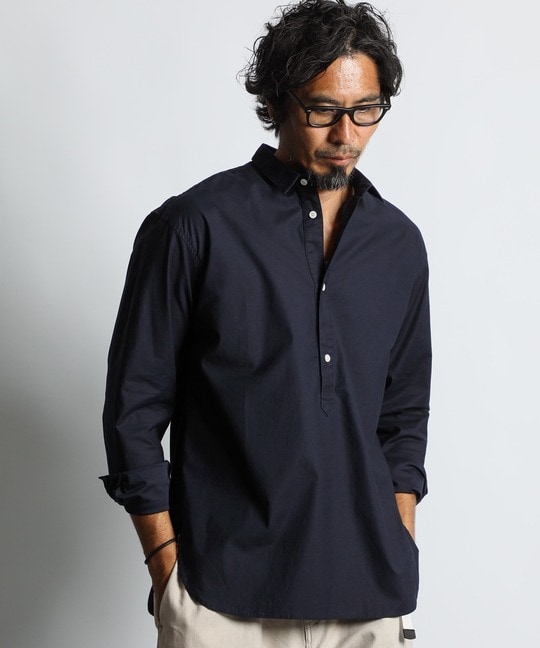 春早割 バックサテン DUFFER ｜The ショートカラープルオーバーシャツ トップス