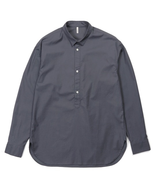 バックサテン ショートカラープルオーバーシャツ ｜The DUFFER