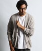 コットン/リネン メッシュニットカーディガン