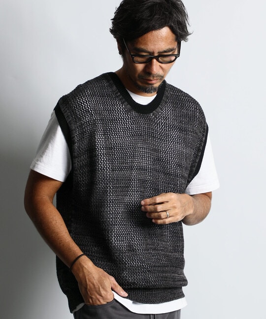 コットン/リネン メッシュニットベスト ｜The DUFFER of St