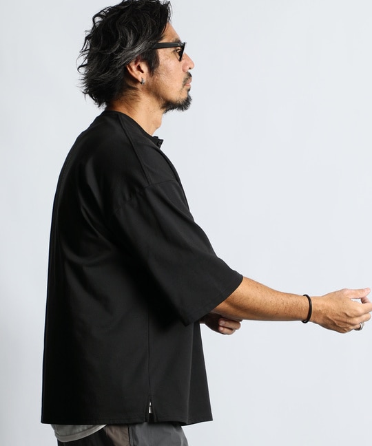 2層構造 吸水速乾クールマックス リラックスフィット　ヘンリーTシャツ