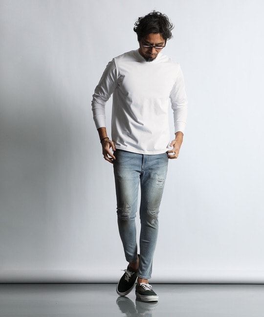 年末のプロモーション シリコンバイオ加工 シルキータッチ シールドネックロンTEE トップス
