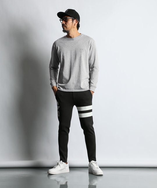 〔BLACK LABEL〕：セットアップ ダンボールニットスリムパンツ