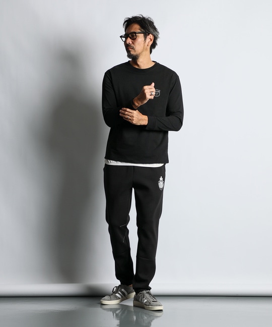〔BLACK LABEL〕：セットアップ ダンボールニットレギュラーパンツ