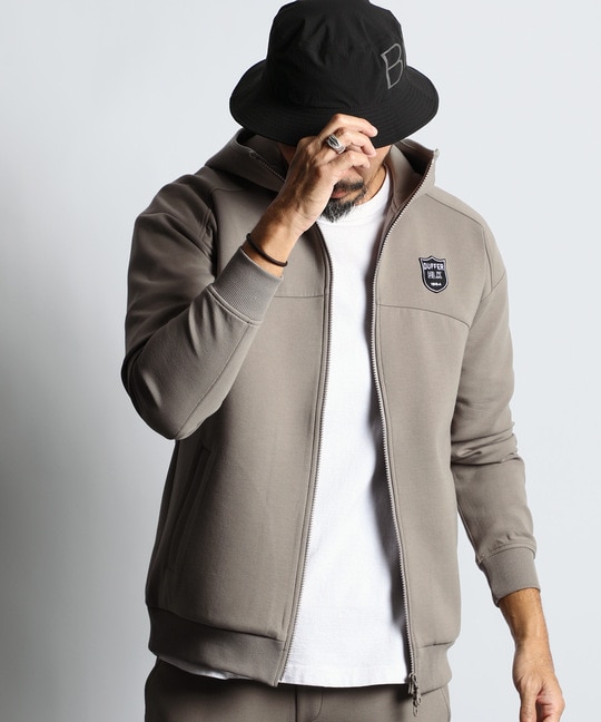 〔BLACK LABEL〕：セットアップ ダンボールニットジップパーカー