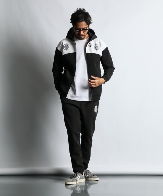 BLACK LABEL〕：セットアップ ダンボールニットジップパーカー