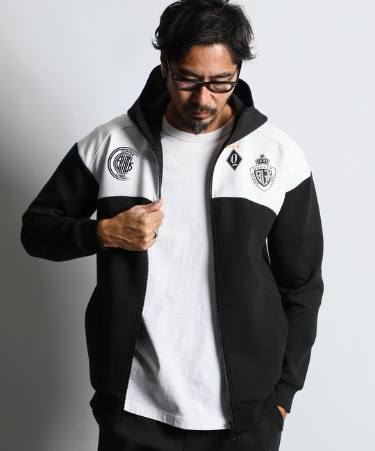 BLACK LABEL〕：セットアップ ダンボールニットジップパーカー