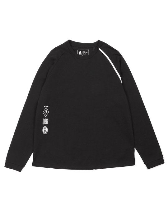 〔BLACK LABEL〕：ポンチ素材 スリーエンブレムロンT