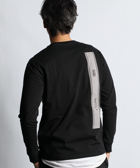 〔BLACK LABEL〕：速乾 バックラインロングスリーブTシャツ