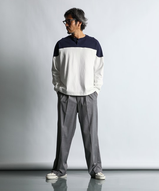ヘンリーネック クラシック フットボールロンTEE