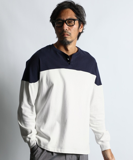 ヘンリーネック クラシック フットボールロンTEE