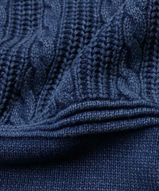 [INDIGO LABEL]：切り替えデザイン ケーブルインディゴニット