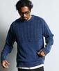[INDIGO LABEL]：切り替えデザイン ケーブルインディゴニット