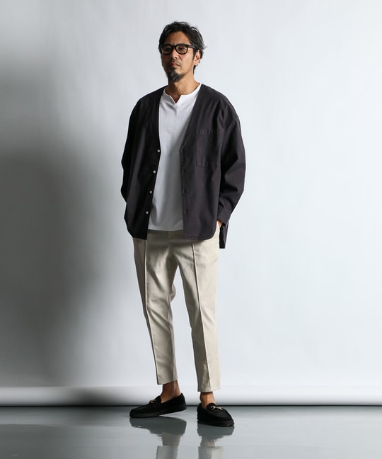 「ガムストレッチ」接触冷感 ピンタックテーパードパンツ