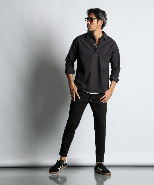 製品染め ニュアンスカラー スキッパーシャツ【WEB限定アイテム】