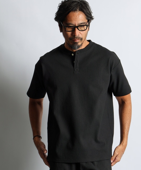 「エアフレックス」セットアップ ワッフルヘンリーTシャツ