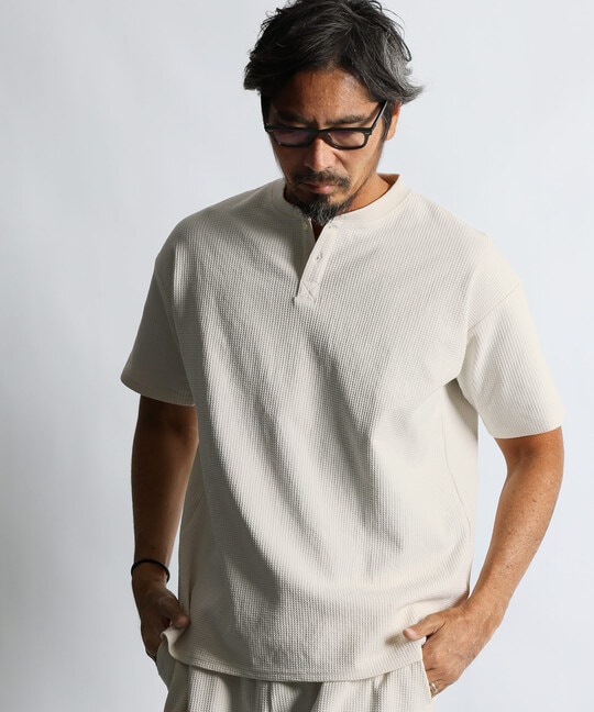 「エアフレックス」セットアップ ワッフル　ヘンリーTシャツ