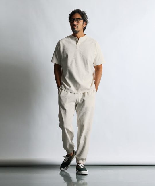 「エアフレックス」セットアップ ワッフルヘンリーTシャツ
