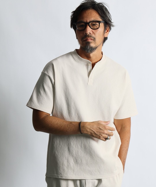 「エアフレックス」セットアップ ワッフルヘンリーTシャツ
