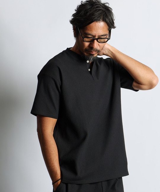 「エアフレックス」セットアップ ワッフル　ヘンリーTシャツ