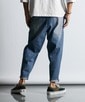 麻混ストレッチ 2タック イージーワイドデニムパンツ