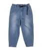 麻混ストレッチ 2タック イージーワイドデニムパンツ