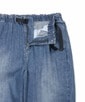 麻混ストレッチ 2タック イージーワイドデニムパンツ