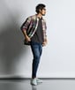 [INDIGO LABEL]：インディゴ マドラスチェック シャツカバーオール