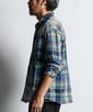 [INDIGO LABEL]：インディゴ マドラスチェック シャツカバーオール