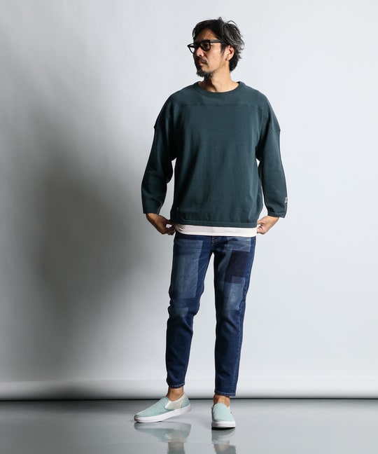 リラックスフィット フットボールコットンニット