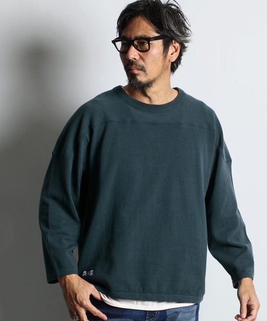 リラックスフィット フットボールコットンニット