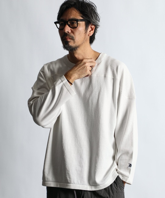 リラックスフィット フットボールコットンニット