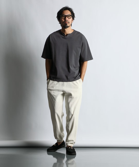 シリコンバイオ加工 シルキータッチキーネックTシャツ
