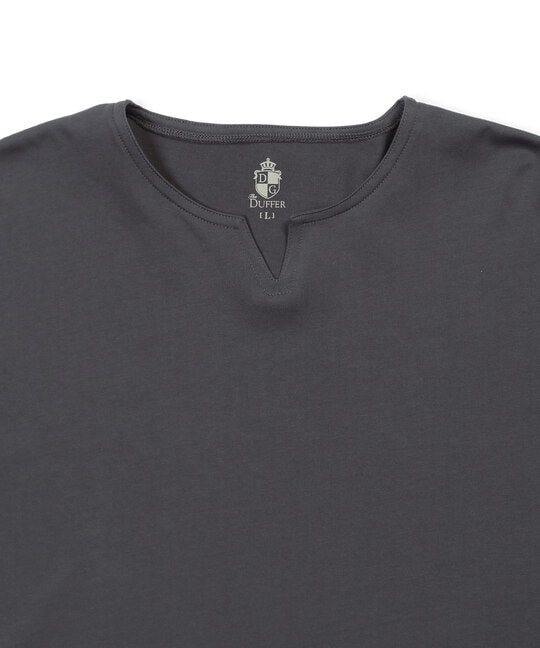 シリコンバイオ加工 シルキータッチキーネックTシャツ