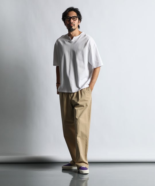 シリコンバイオ加工 シルキータッチキーネックTシャツ
