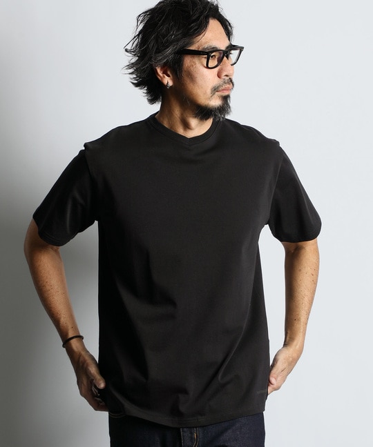 シリコンバイオ加工 シルキータッチ浅VネックTシャツ