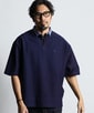 [INDIGO LABEL] ：インディゴ 5分袖 ラガーシャツ