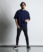 [INDIGO LABEL] ：インディゴ 5分袖 ラガーシャツ