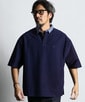 [INDIGO LABEL] ：インディゴ 5分袖 ラガーシャツ