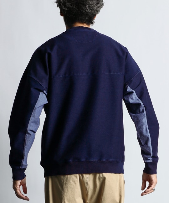 [INDIGO LABEL] ：インディゴ 切替デザイン クルートップス