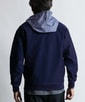 [INDIGO LABEL] ：インディゴ 切替デザイン ハーフジップパーカー