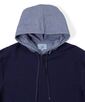 [INDIGO LABEL] ：インディゴ 切替デザイン ハーフジップパーカー