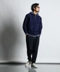 [INDIGO LABEL] ：インディゴ 切替デザイン ハーフジップパーカー
