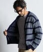 [INDIGO LABEL] ：インディゴ タックボーダー カーディガン
