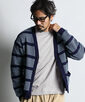 [INDIGO LABEL] ：インディゴ タックボーダー カーディガン