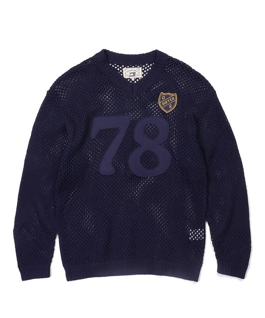 [INDIGO LABEL] ：インディゴ ナンバリング メッシュニット