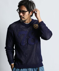 [INDIGO LABEL] ：インディゴ ナンバリング メッシュニット